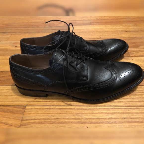 Ashton Grey Cross Style Black Oxfords, 9.5 Mens - Picture 2 of 5